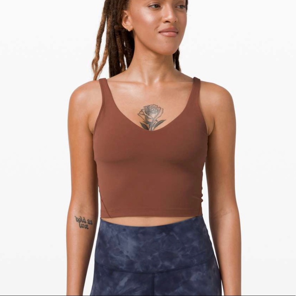 Lulu Align Cropped Tank Ancient Copper Size 4